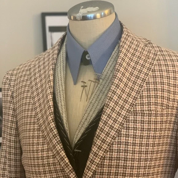 Blazer Canali Milano En Cachemire Pur - Taille 50 EU / 40 UK - Vérifié à Carreaux - Occasion TB état